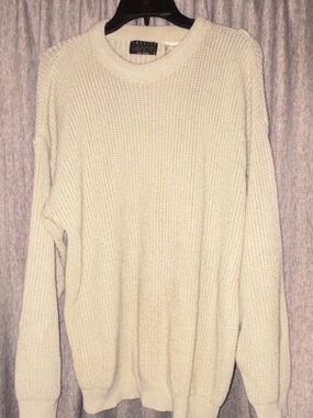 Classic Men's Cream Crewneck Sweater